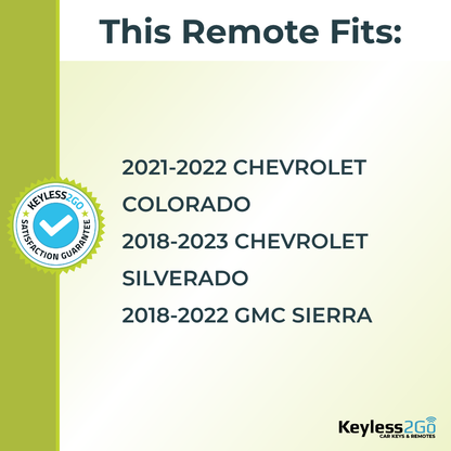 Keyless2Go 2018 - 2023 Chevrolet GMC 4-Button Replacement Keyless Entry Remote Key Fob
