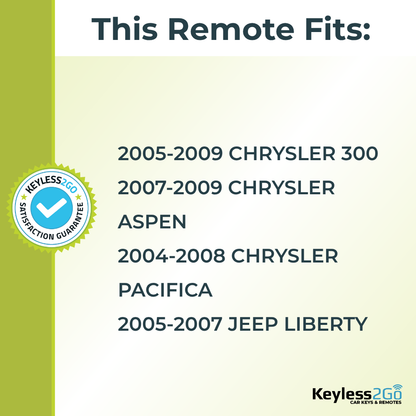 Keyless2Go 2004 - 2009 Chrysler Jeep 4-Button Replacement Keyless Entry Remote Key Fob