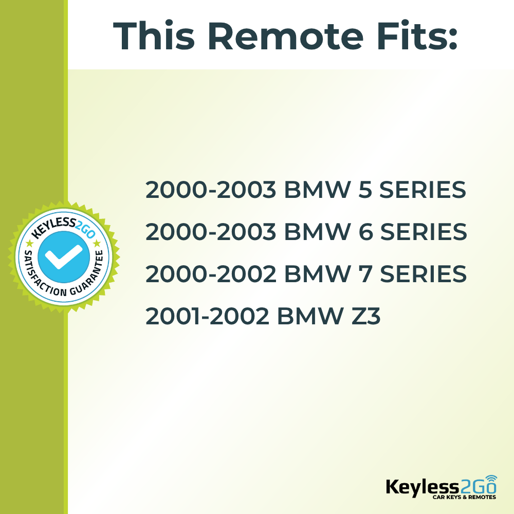 Keyless2Go 2000, 2001, 2002, 2003 BMW Replacement Keyless Entry Remote Key Fob