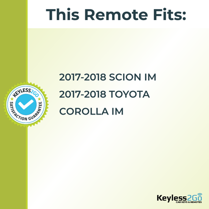 Keyless2Go 2017 - 2018 Scion iM, Toyota Corolla iM Replacement Keyless Entry Remote Flip Key Fob