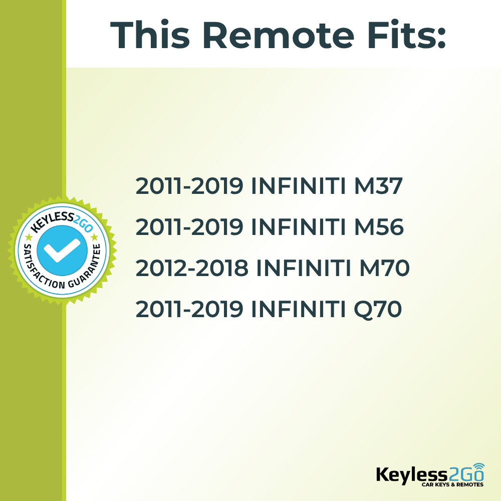 Keyless2Go 2011 - 2019 Infiniti 4-Button Replacement Smart Keyless Entry Remote Proximity Key Fob