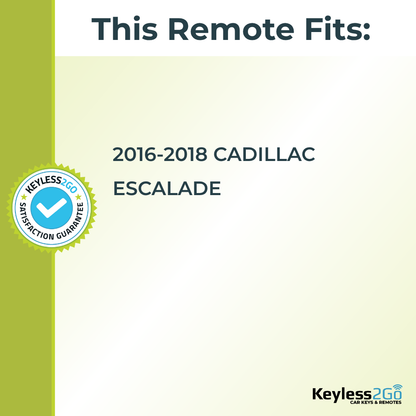 Keyless2Go 2016, 2017, 2018 Cadillac Escalade 6-Button Replacement Smart Keyless Entry Remote Proximity Key Fob