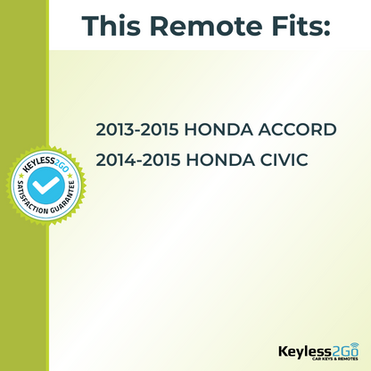 Keyless2Go 2013, 2014, 2015 Honda Accord, Civic Replacement Smart Keyless Entry Remote Proximity Key Fob