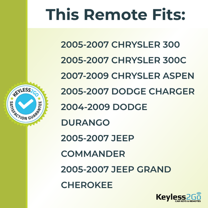 Keyless2Go 2004 - 2009 Chrysler Dodge Jeep 4-Button Replacement Keyless Entry Remote Key Fob