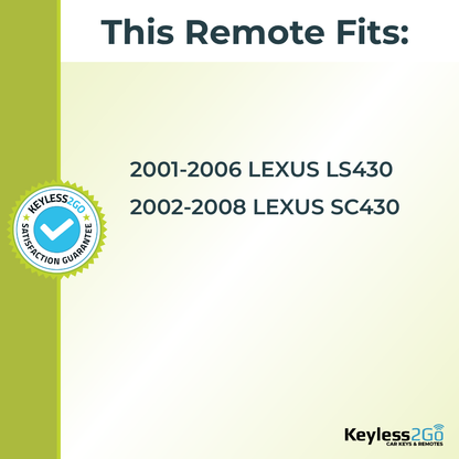 Keyless2Go 2001 - 2008 Lexus LS, SC Replacement Keyless Entry Remote Key Fob