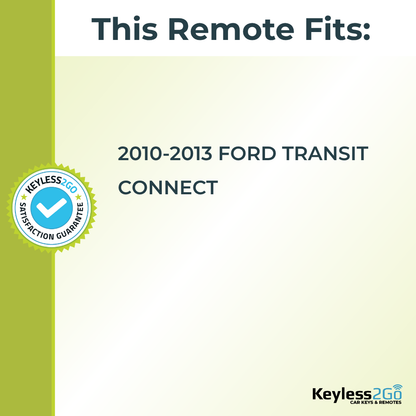 Keyless2Go 2010 - 2013 Ford Transit Connect Replacement Keyless Entry Remote Key Fob