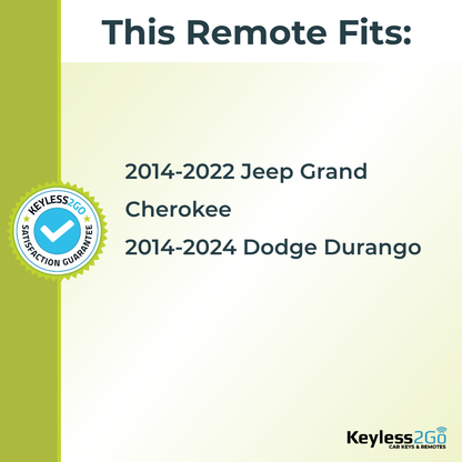 Keyless2Go 2014 - 2024 Dodge Jeep 3-Button Replacement Smart Keyless Entry Remote Proximity Key Fob