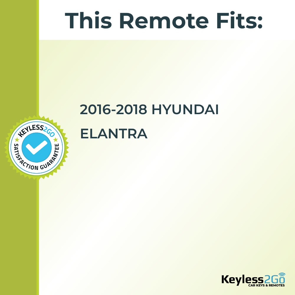 Keyless2Go 2016, 2017, 2018 Hyundai Elantra Replacement Smart Keyless Entry Remote Proximity Key Fob