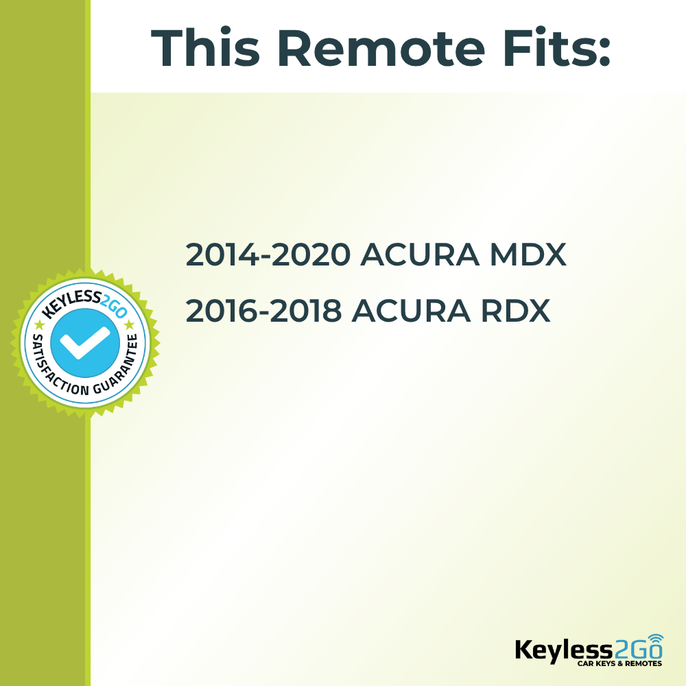 Keyless2Go 2014 - 2020 Acura MDX, RDX 4-Button Replacement Smart Keyless Entry Remote Proximity Key Fob - Driver 1