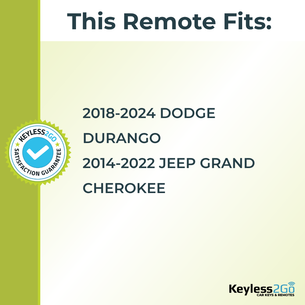 Keyless2Go 2014 - 2024 Dodge Jeep 4-Button Replacement Smart Keyless Entry Remote Proximity Key Fob