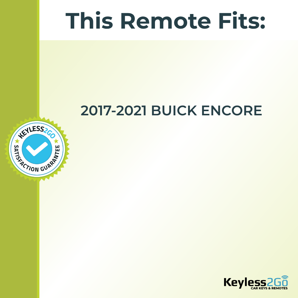 Keyless2Go 2017 - 2021 Buick Encore 4-Button Replacement Smart Keyless Entry Remote Proximity Key Fob
