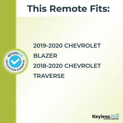 Keyless2Go 2018, 2019, 2020 Chevrolet Blazer, Traverse 5-Button Replacement Smart Keyless Entry Remote Proximity Key Fob