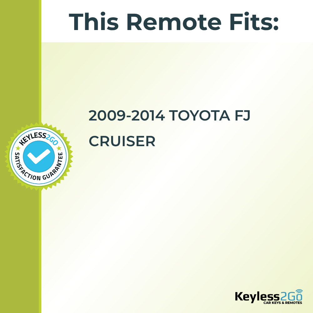 Keyless2Go 2009 - 2017 Toyota FJ Cruiser 3-Button Replacement Keyless