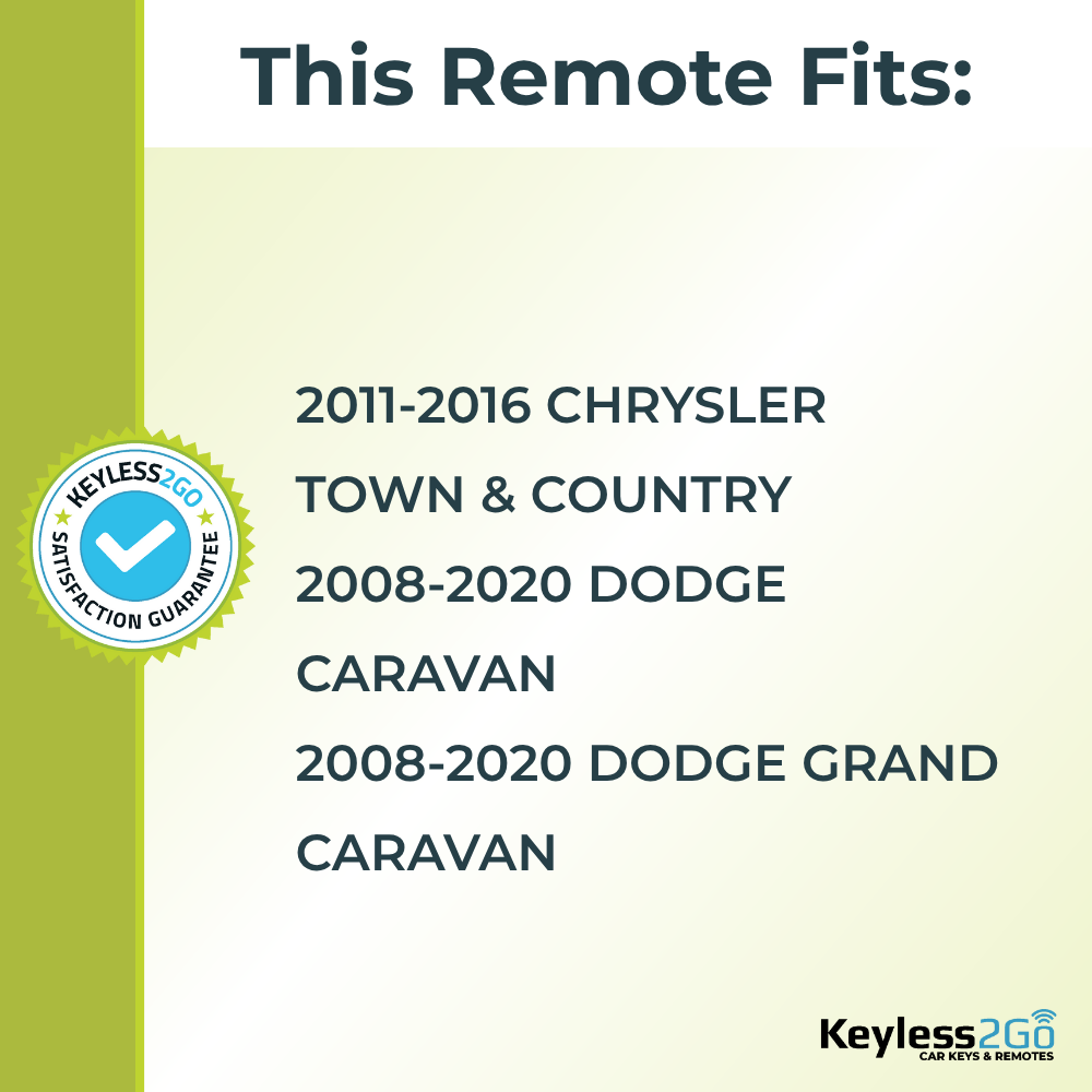 Keyless2Go 2008 - 2020 Chrysler Dodge 6-Button Replacement Smart Keyless Entry Remote Proximity Key Fob