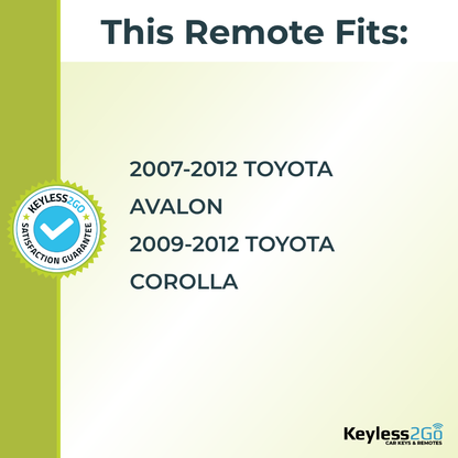 Keyless2Go 2007 - 2012 Toyota Avalon, Corolla 4-Button Replacement Keyless Entry Remote Key Fob