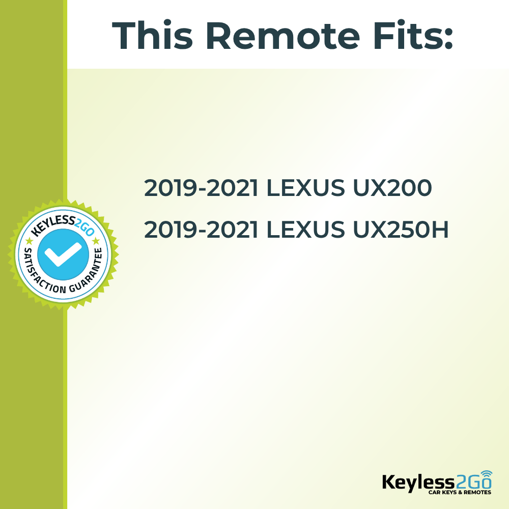 Keyless2Go 2019, 2020, 2021 Lexus UX Replacement Smart Keyless Entry Remote Proximity Key Fob