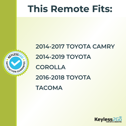 Keyless2Go 2014 - 2019 Toyota 4-Button Replacement Keyless Entry Remote Key Fob