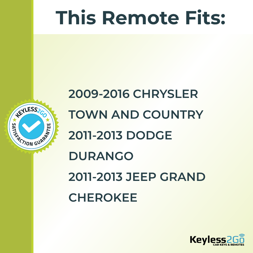Keyless2Go 2009 - 2016 Chrysler Dodge Jeep 4-Button Replacement Smart Keyless Entry Remote Proximity Key Fob