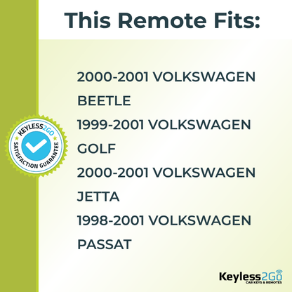 Keyless2Go 1998, 1999, 2000, 2001 Volkswagen Replacement Keyless Entry Remote Flip Key Fob