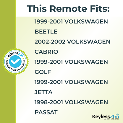 Keyless2Go 1998 - 2002 Volkswagen Replacement Keyless Entry Remote Flip Key Fob