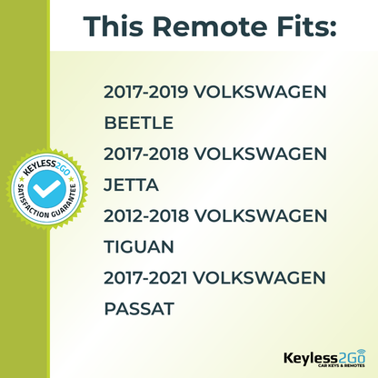 Keyless2Go 2012 - 2021 Volkswagen 4-Button Replacement Keyless Entry Remote Flip Key Fob
