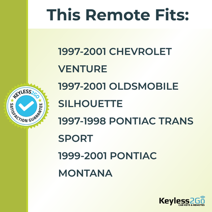Keyless2Go 1997 - 2001 Chevrolet Oldsmobile Pontiac 4-Button Replacement Keyless Entry Remote Key Fob