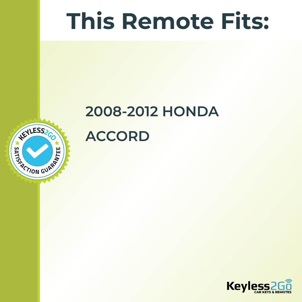 Keyless2Go 2008 - 2012 Honda Accord 4-Button Replacement Keyless Entry Remote Key Fob