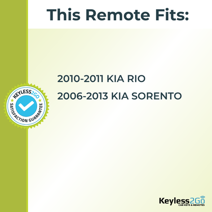 Keyless2Go 2006 - 2013 Kia Rio, Sorento 3-Button Replacement Keyless Entry Remote Key Fob