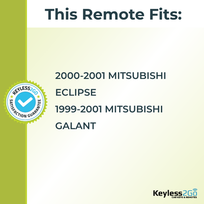 Keyless2Go 1999, 2000, 2001 Mitsubishi Eclipse, Galant 2-Button Replacement Keyless Entry Remote Key Fob