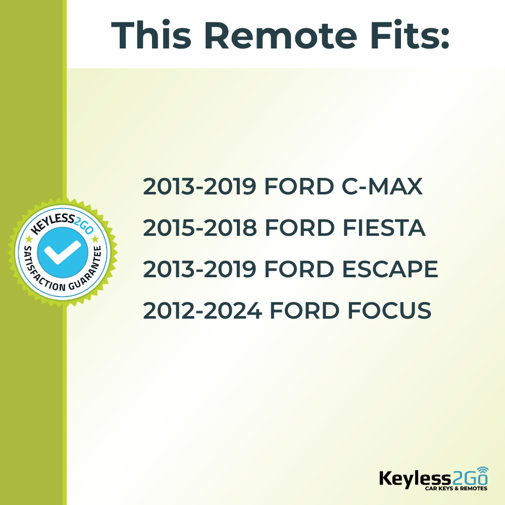 Keyless2Go 2012 - 2024 Ford 4-Button Replacement Keyless Entry Remote Key Fob