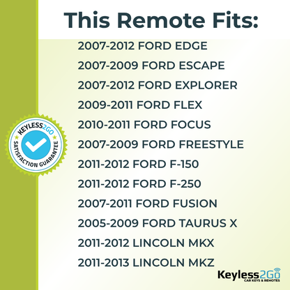 2005 - 2013 Ford Lincoln 3-Button Replacement Keyless Entry Remote Key Fob by Keyless2Go