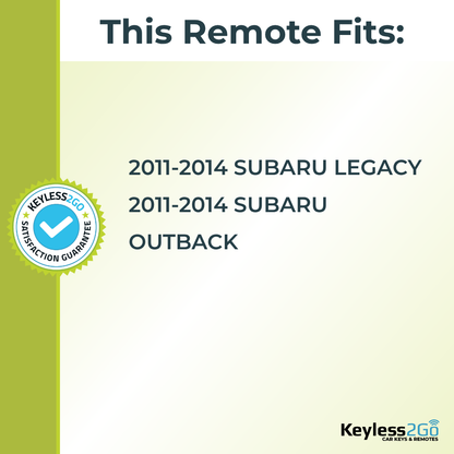 Keyless2Go 2011, 20212, 2013, 2014 Subaru Legacy, Outback 4-Button Replacement Keyless Entry Remote Key Fob