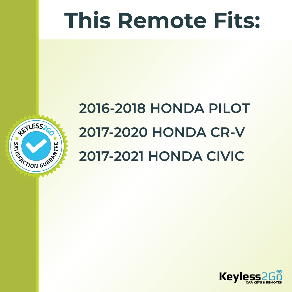 Keyless2Go 2016 - 2021 Honda 5-Button Replacement Smart Keyless Entry Remote Proximity Key Fob - Driver 2