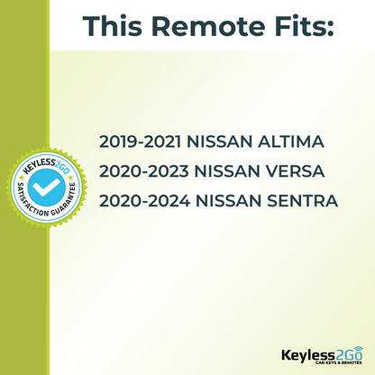 Keyless2Go 2019 - 2024 Nissan Altima, Sentra, Versa Replacement Smart Keyless Entry Remote Proximity Key Fob