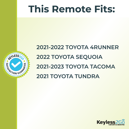 Keyless2Go 2021, 2022, 2023 Toyota Replacement Smart Keyless Entry Remote Proximity Key Fob