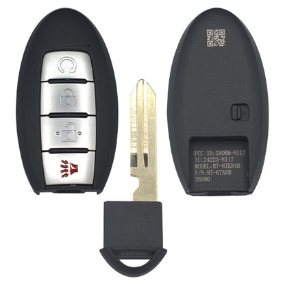 Keyless2Go 2018, 2019, 2020, 2021 Nissan Kicks, Rogue 4-Button Replacement Smart Keyless Entry Remote Proximity Key Fob