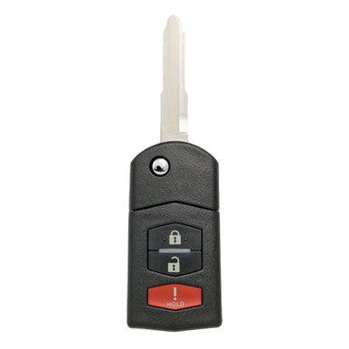 Keyless2Go 3 Button Remote Flip Key Replacement for Mazda KPU41788 - keyless2go